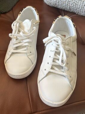 Keds x Kate Spade Leather Sneakers with Leopard Accent